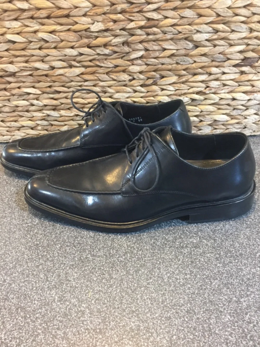 Cole Haan Black Leather Derby Oxfords